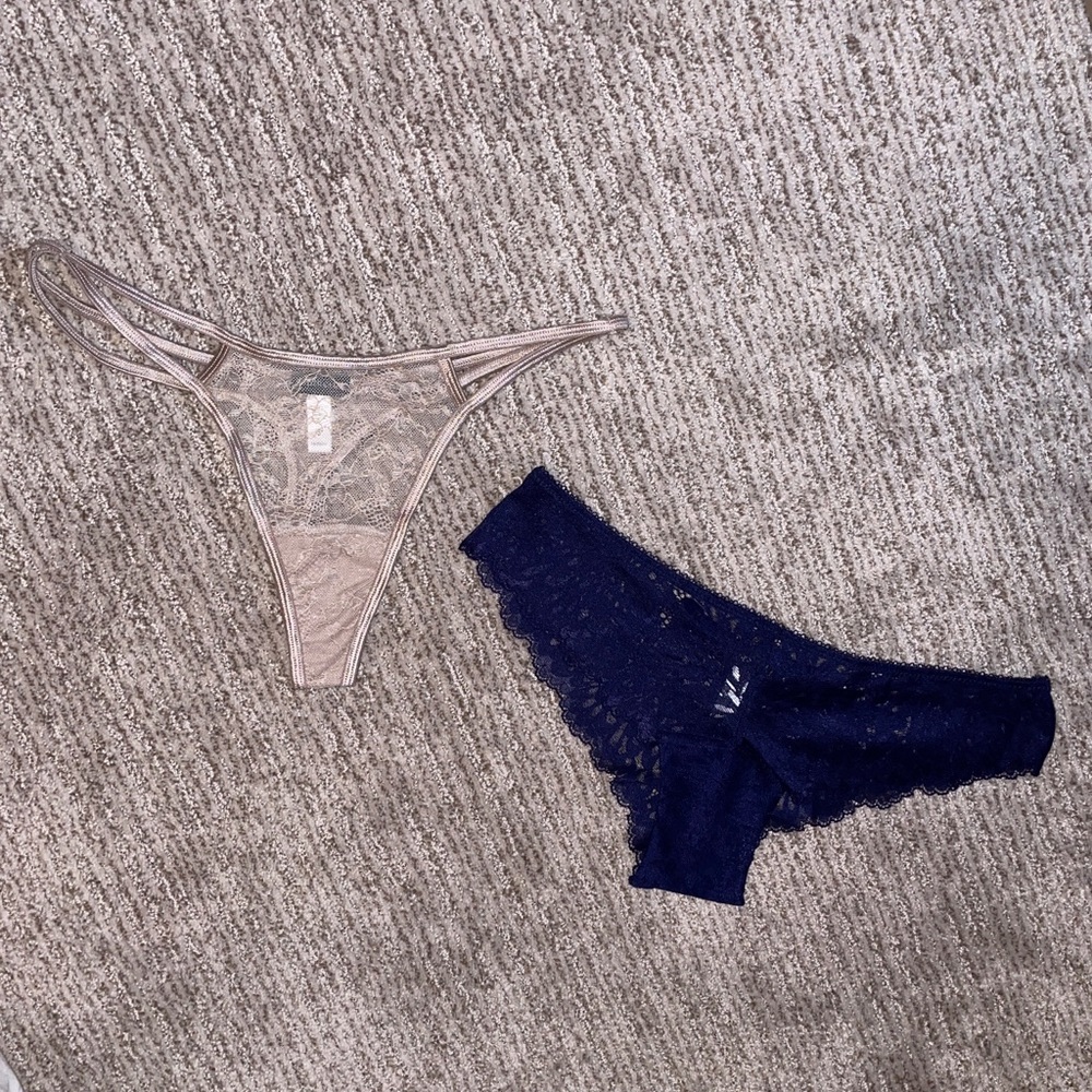Underclub Natalie Gold Thong & Betty Brazilian Navy Underwear Brand New Small